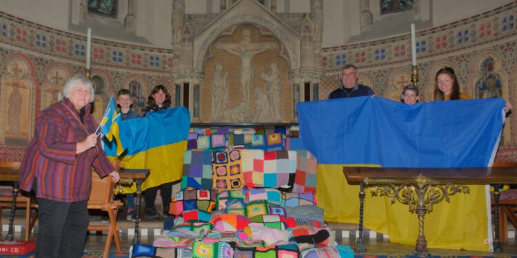 Dilton Marsh residents craft 50 blankets for Ukraine relief efforts
