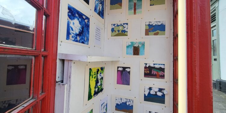Cloudy Skies artwork decorates Phone Box Gallery