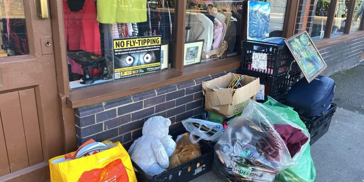 Calls for action after fly-tipping outside Westbury charity shops