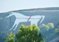 St George’s cross attached to Westbury White Horse