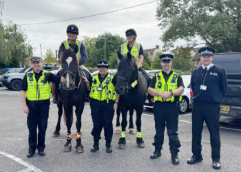 Drivers stopped during horse safety operation in Dilton Marsh